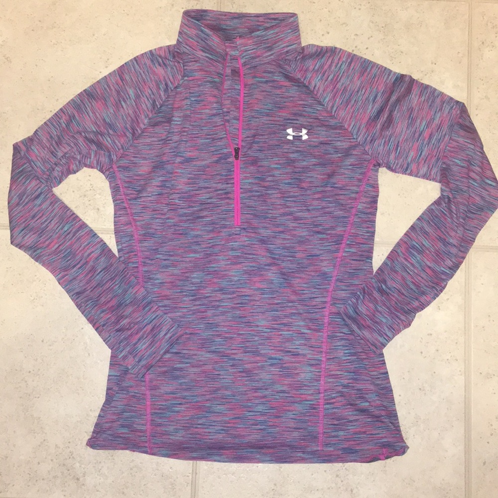 Under Armour Women’s Long Sleeve Heathered Purple/Pink 1/4 Zip Pullover